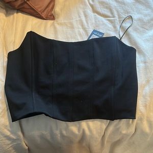 Nasty Gal Cropped Strapless Seamed Corset Top